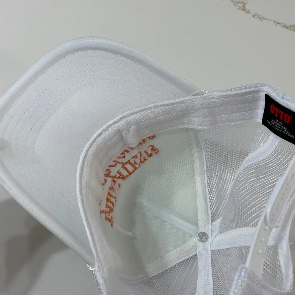 TAILGATES & TOUCHDOWNS White and Orange Trucker Cap